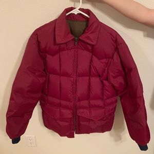 Vintage Wine Colored Puffer Jacket